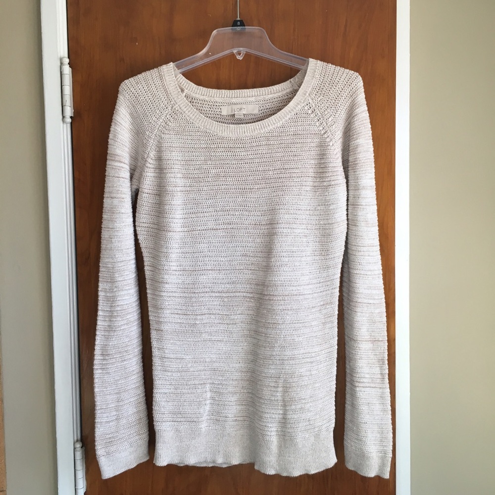 Beige Open-Stitch Sweater