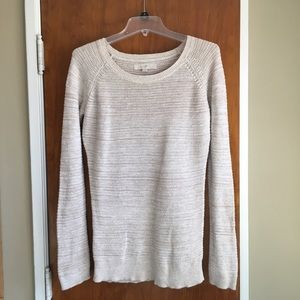Beige Open-Stitch Sweater