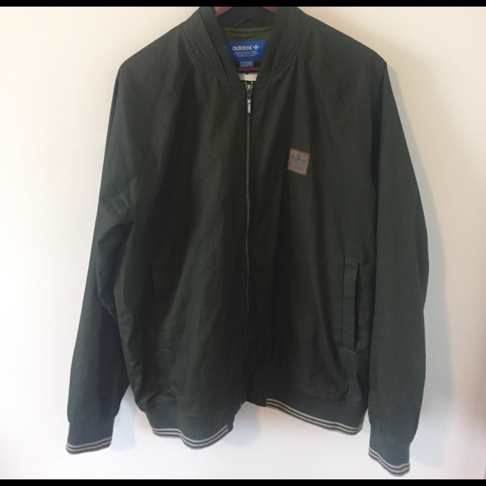 Adiidas olive green/ camo inside jacket