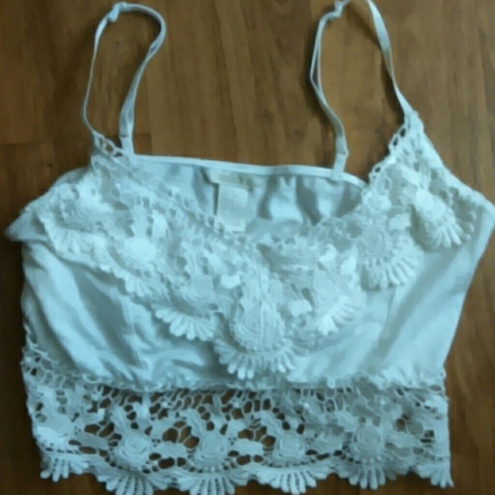 White floral lace bralette