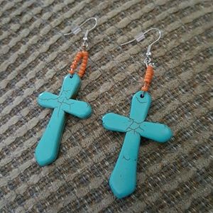 Hand Made 3- cross earrings set