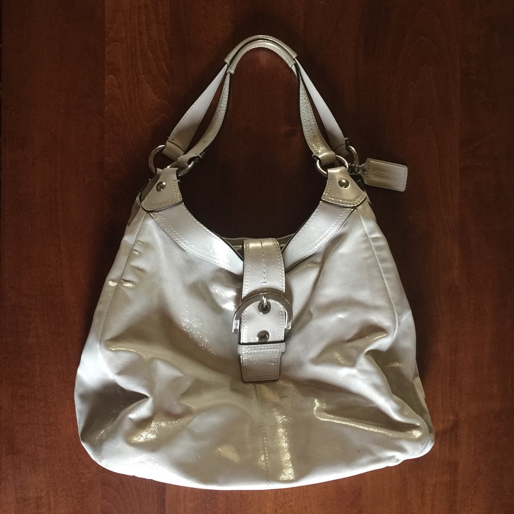Coach Soho Sparkle Ivory/Cream Hobo Shoulder Bag