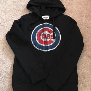 Women's Chicago Cubs black zip up
