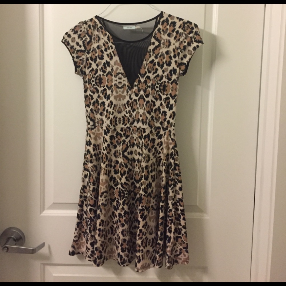 Animal print illusion dress