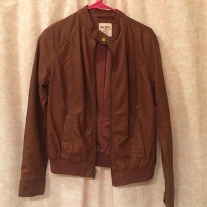 Brown leather jacket