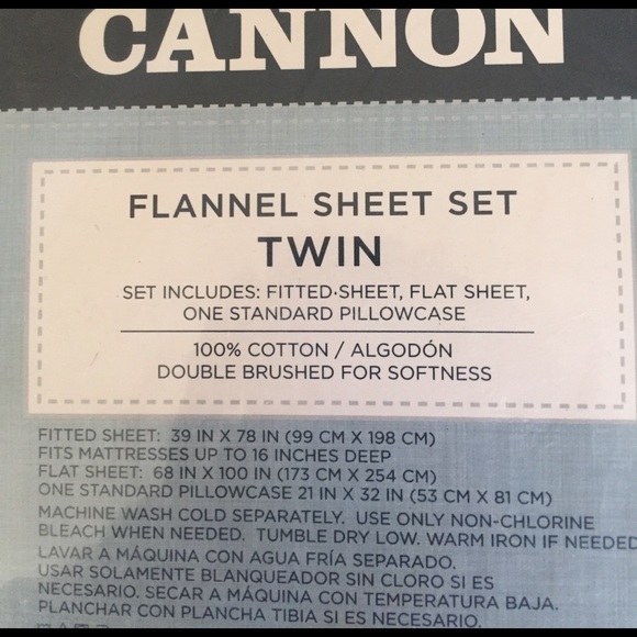 Cannon flannel sheet set TWIN brand new. - Picture 2 of 3
