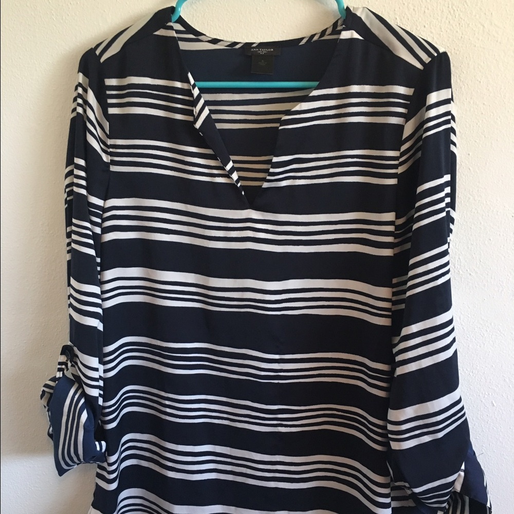 Ann Taylor blue &rehire blouse