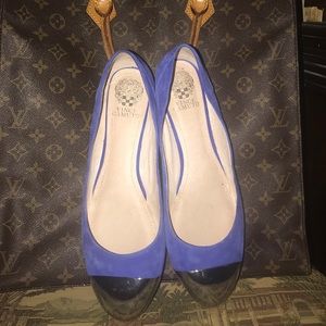 ❤Vince Camputo blue suede flats sz 10❤