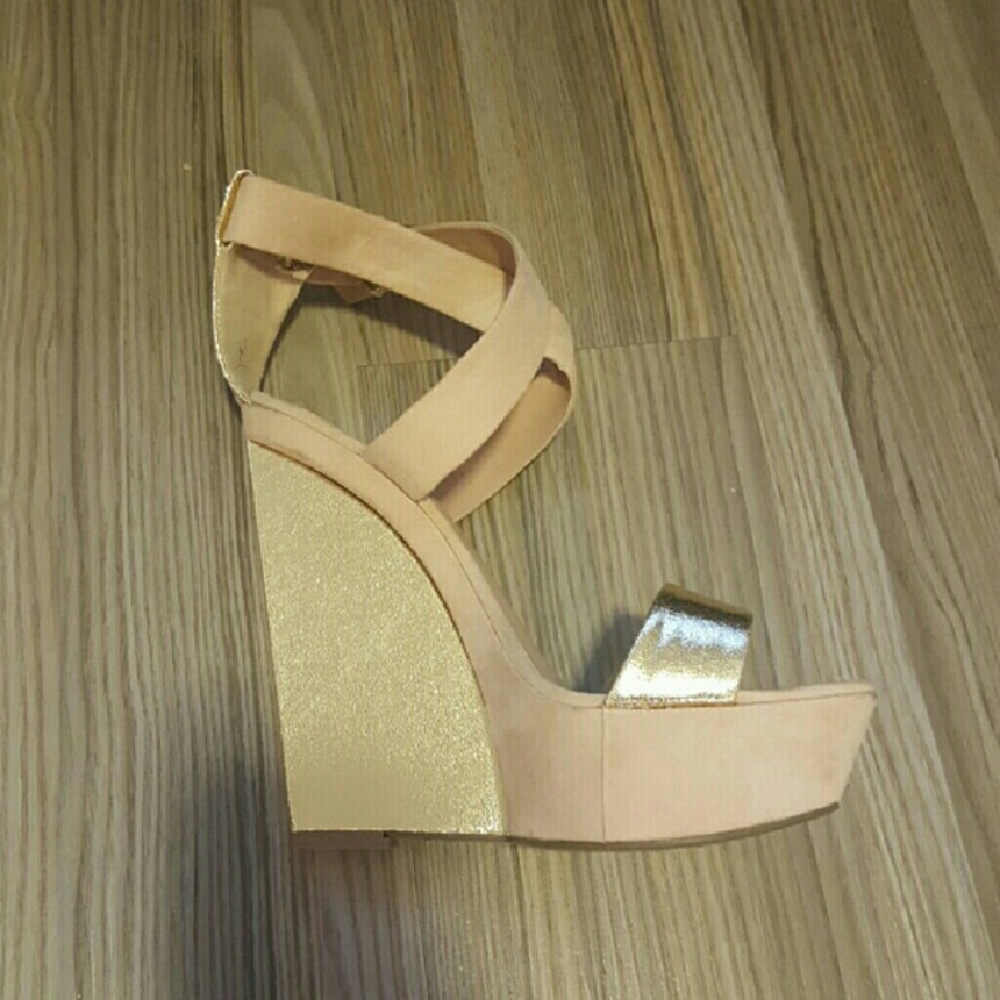 Beautiful Wedge Sandals with Gold Accents