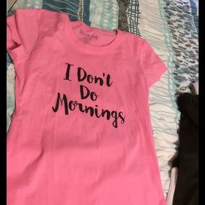 "I don't do mornings" t-shirt from Wound Up