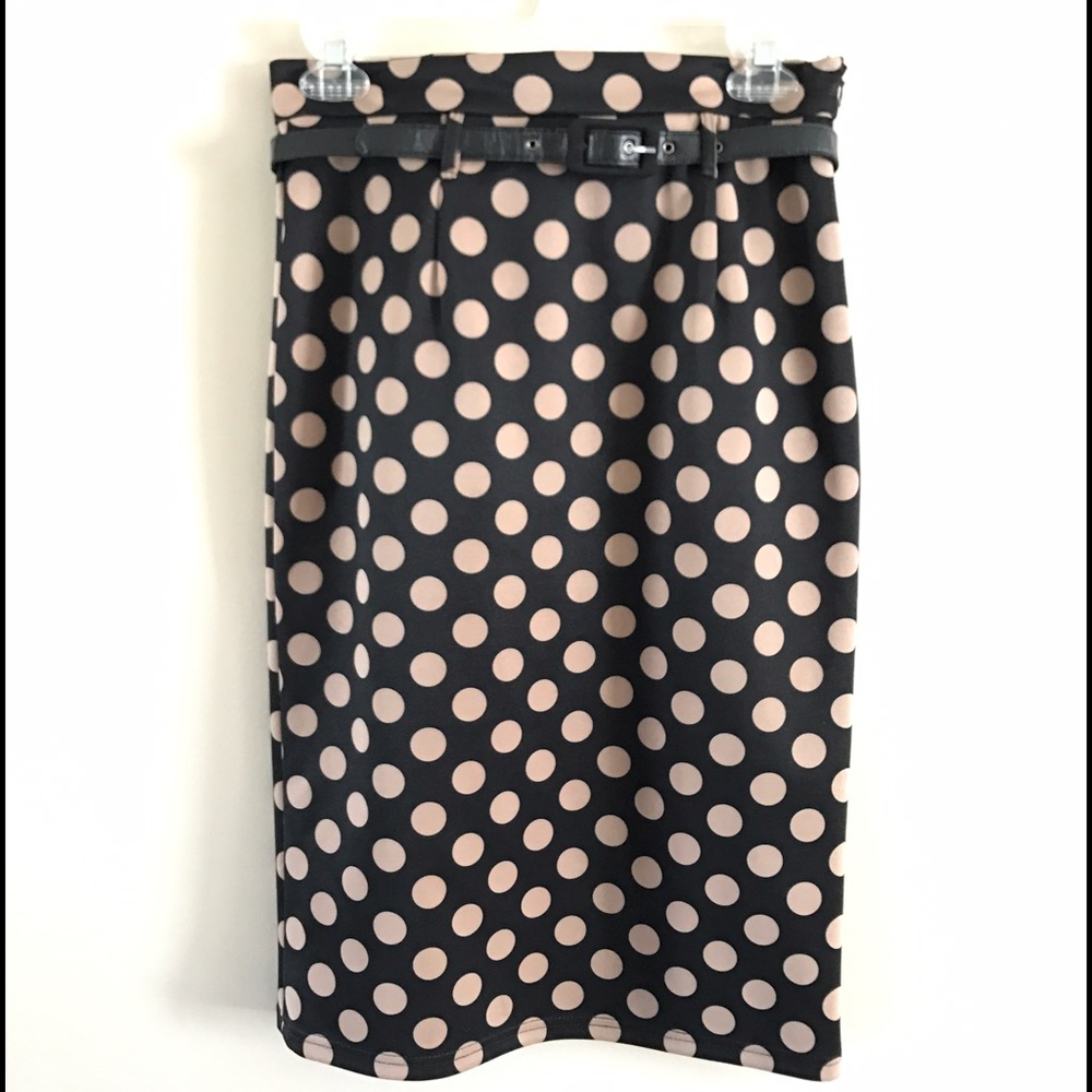 Taupe and black pencil skirt