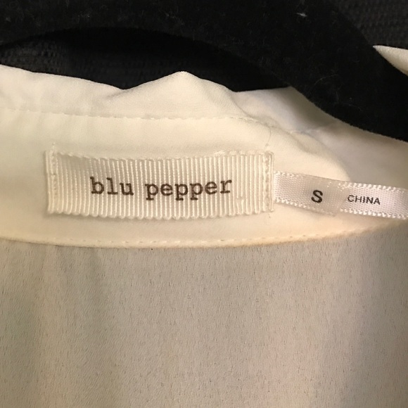 Blu pepper long sleeve w/ cheetah details Sz. SM - Picture 2 of 4