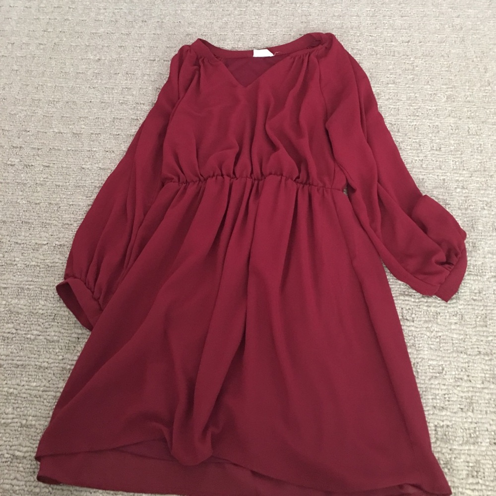 Tobi quarter sleeve v neck dress