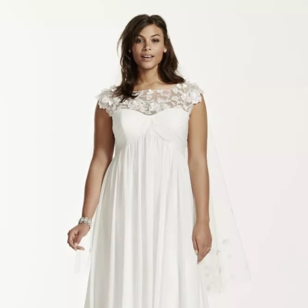 David's bridal  cap sleeves wedding dress