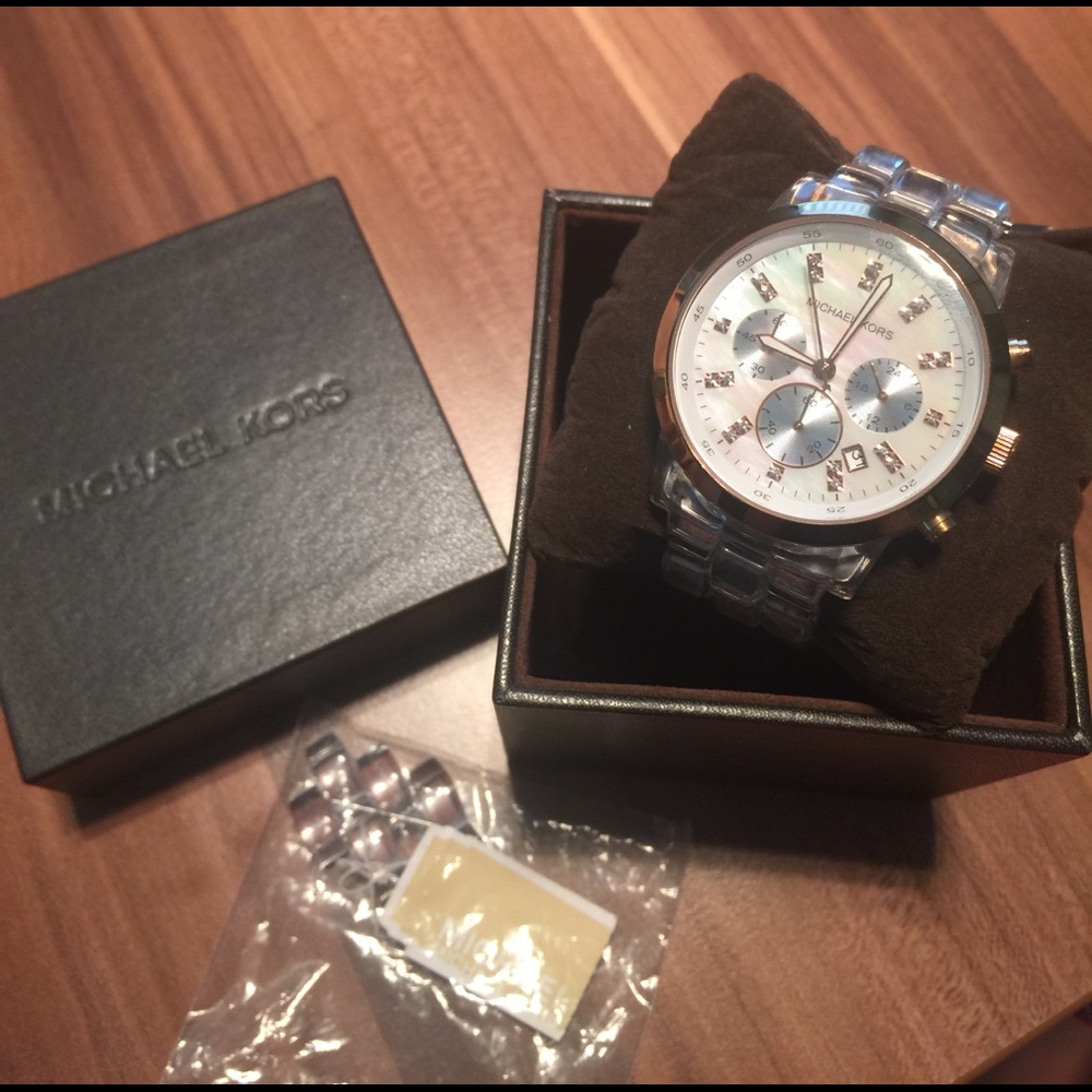 Rose Gold Acrylic Michael Kors Watch