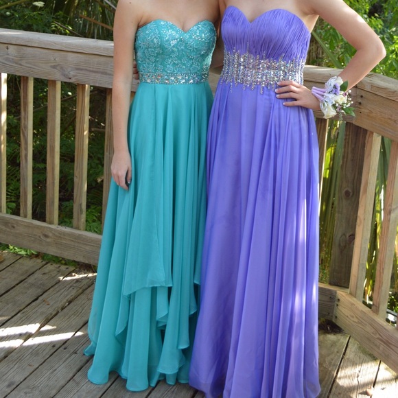 Sherri hill prom dress size 0 aqua blue - Picture 1 of 4
