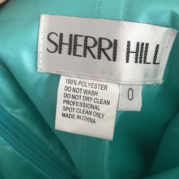 Sherri hill prom dress size 0 aqua blue - Picture 4 of 4