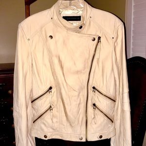 Zara Cream Leather Jacket