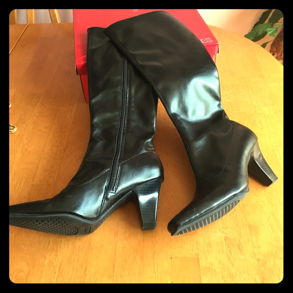 Black knee high boots