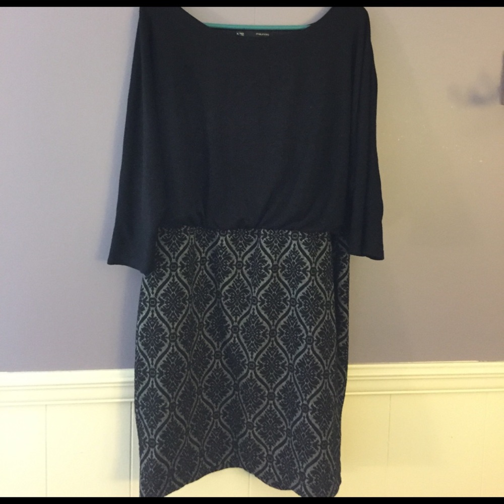 Black/gray patterned party dress