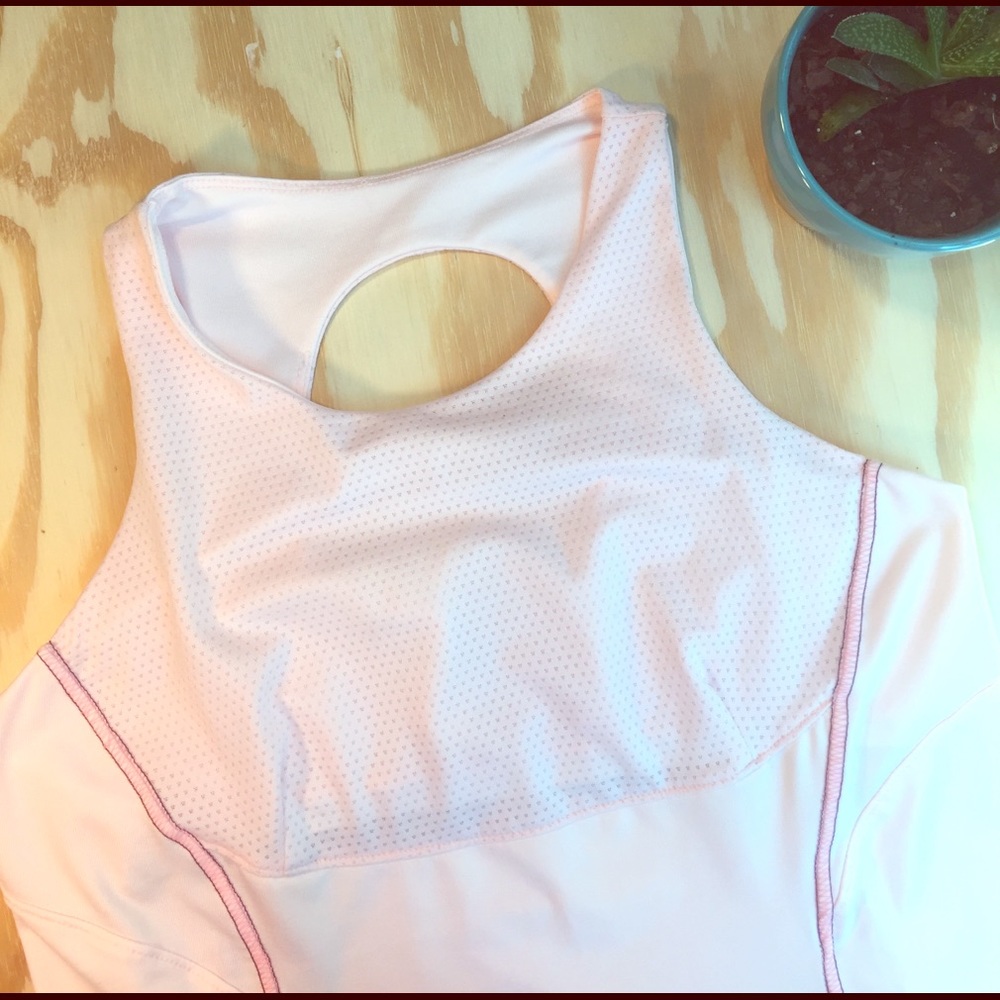 Lucky in love pink workout tank top flattering 👀
