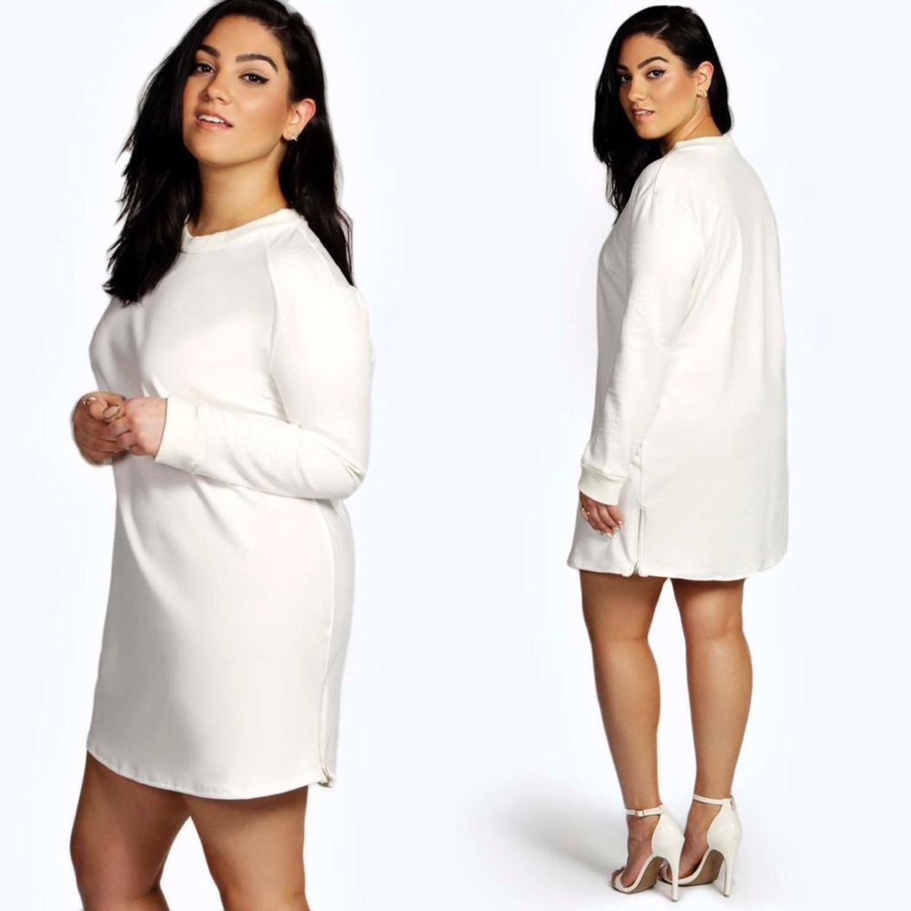 Nadia embossed white dress