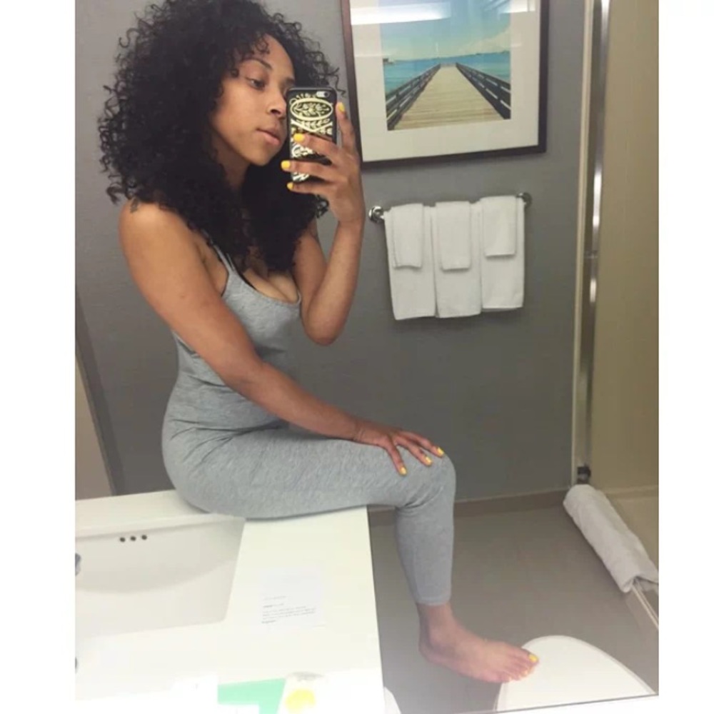 Grey body suit