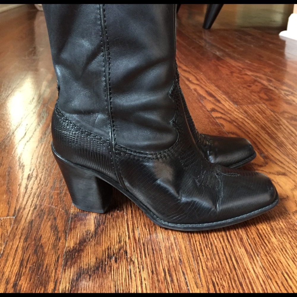 ANTONIO MELANI BLACK LEATHER BOOTS
