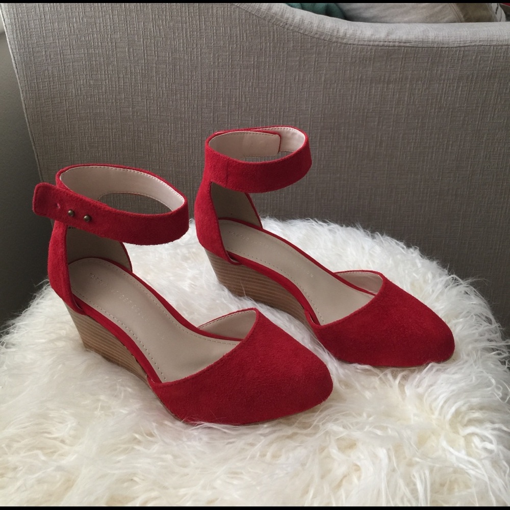 NIB Genuine Suede Wedges 6 wide (fits 6.5 wide)