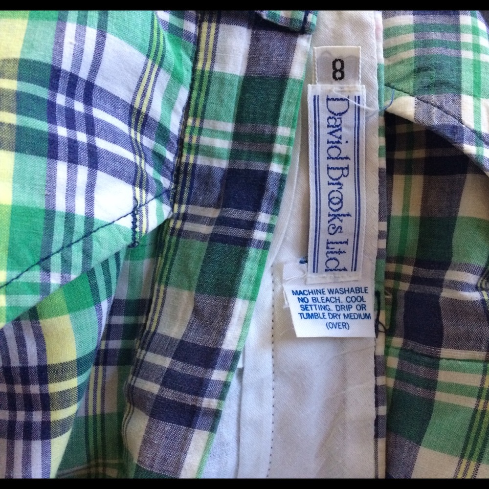David Brooks vintage madras Bermuda shorts!