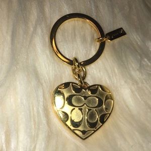 Gold coach heart keychain