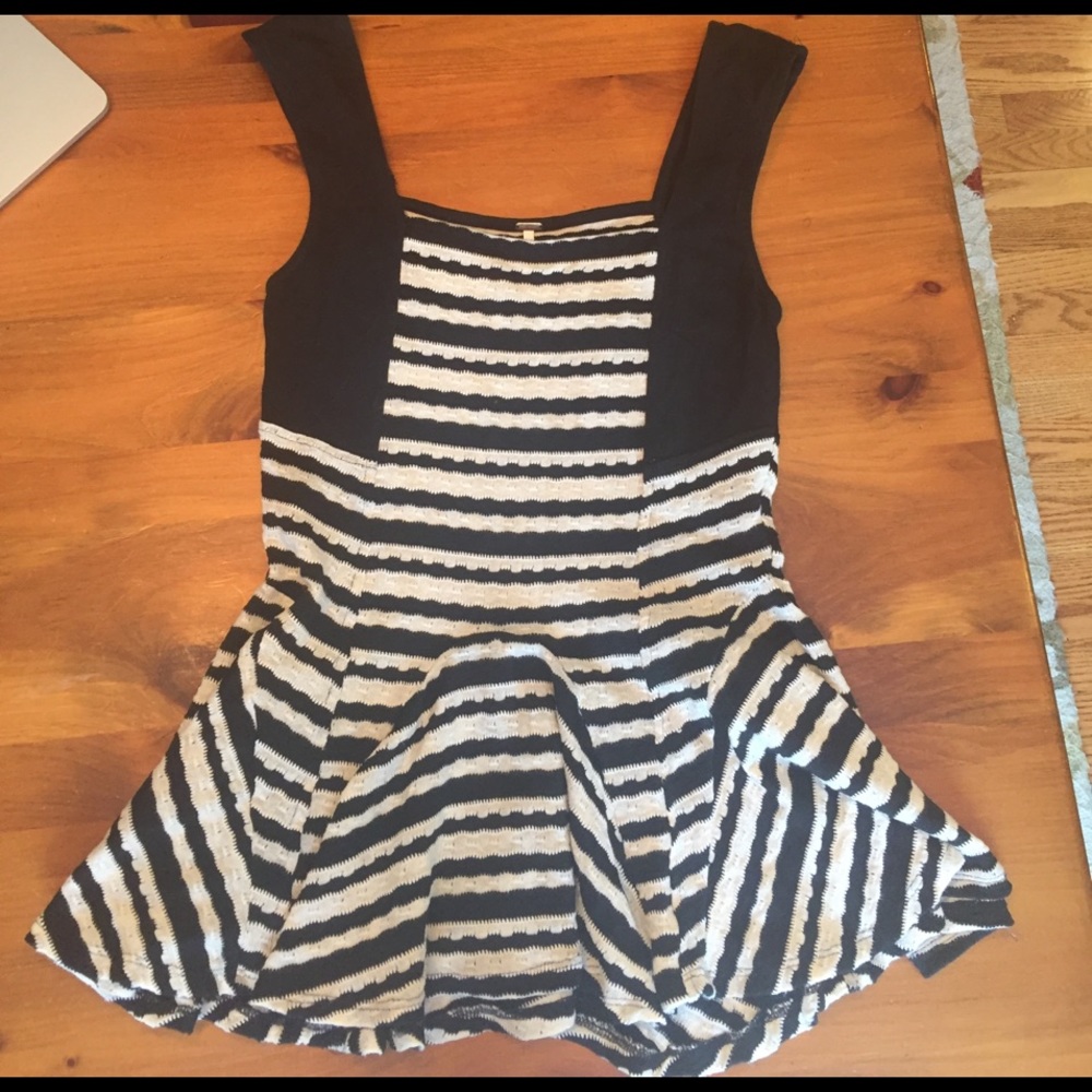 Free People Striped peplum tank