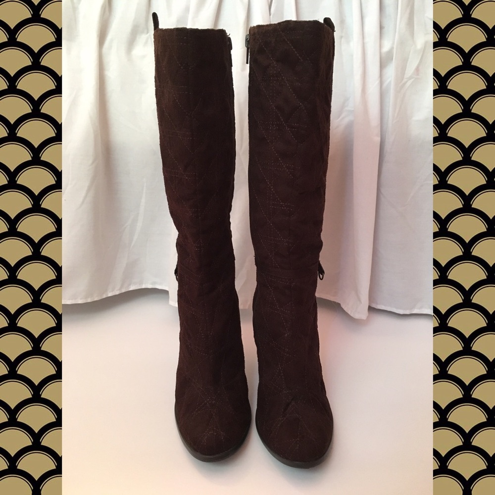 NWOT Tall Dark Brown Heeled Boots