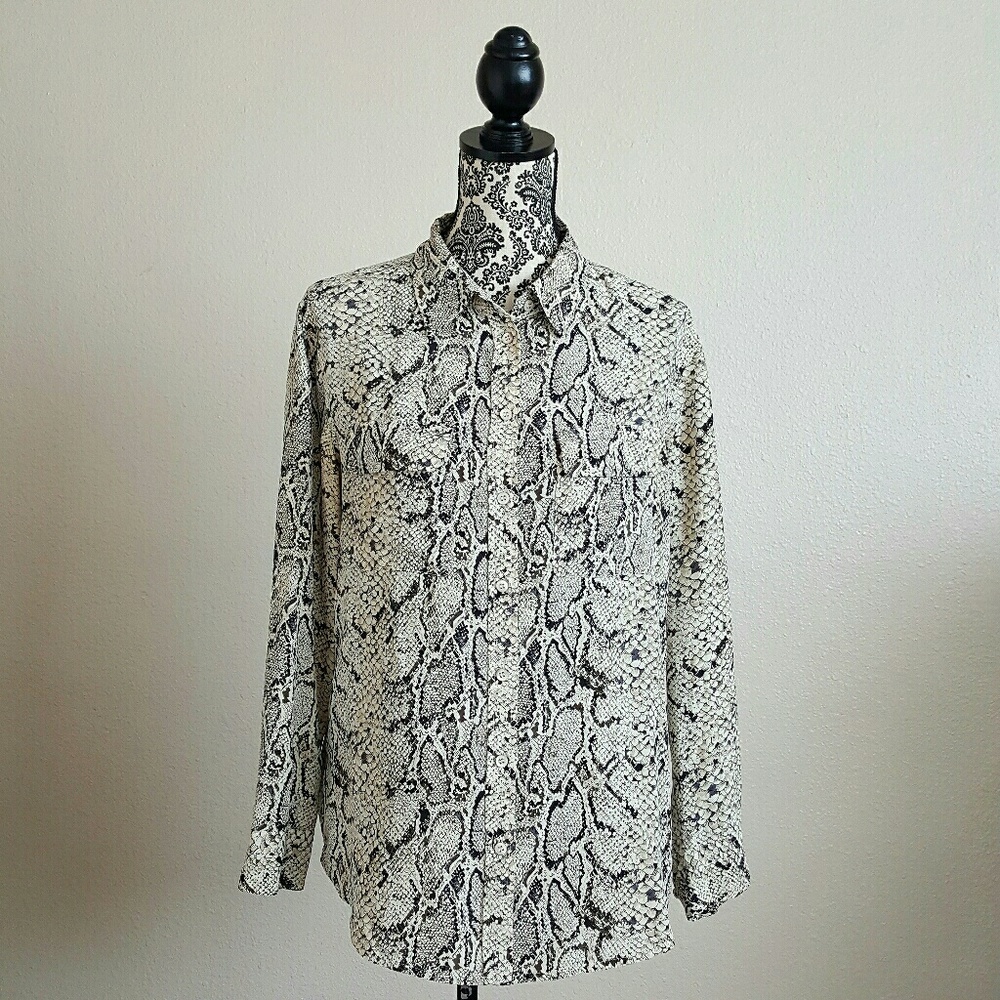 EQUIPMENT FEMME 100% Silk snake print blouse