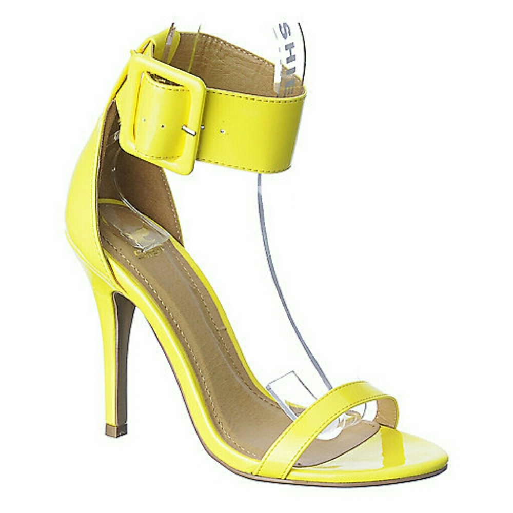 Yellow Patent Leather Heels
