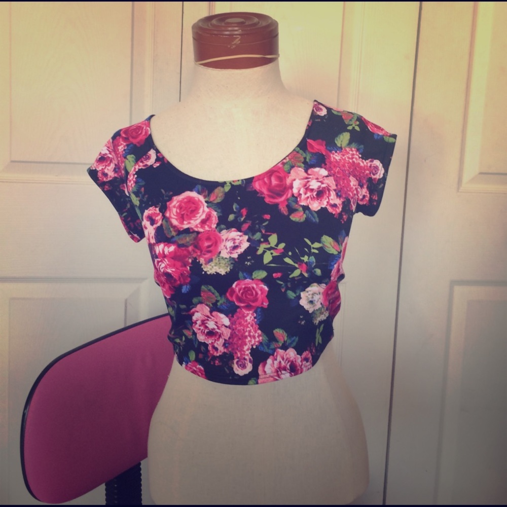 Medium floral crop top from Charlotte Russe