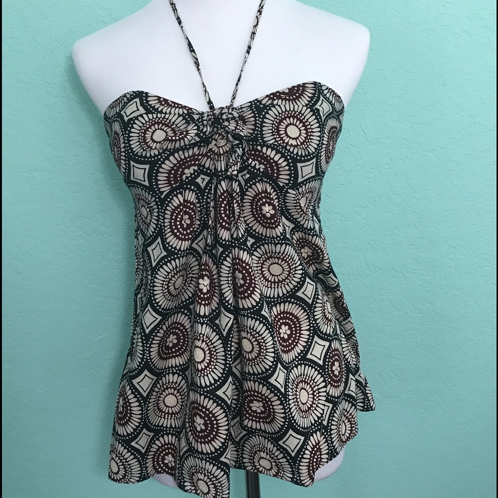 Michael Kors sweetheart neckline with tie blouse