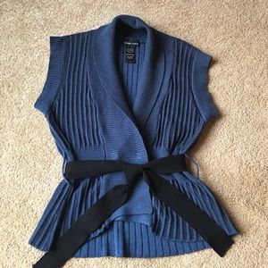 Dark blue vested cardigan