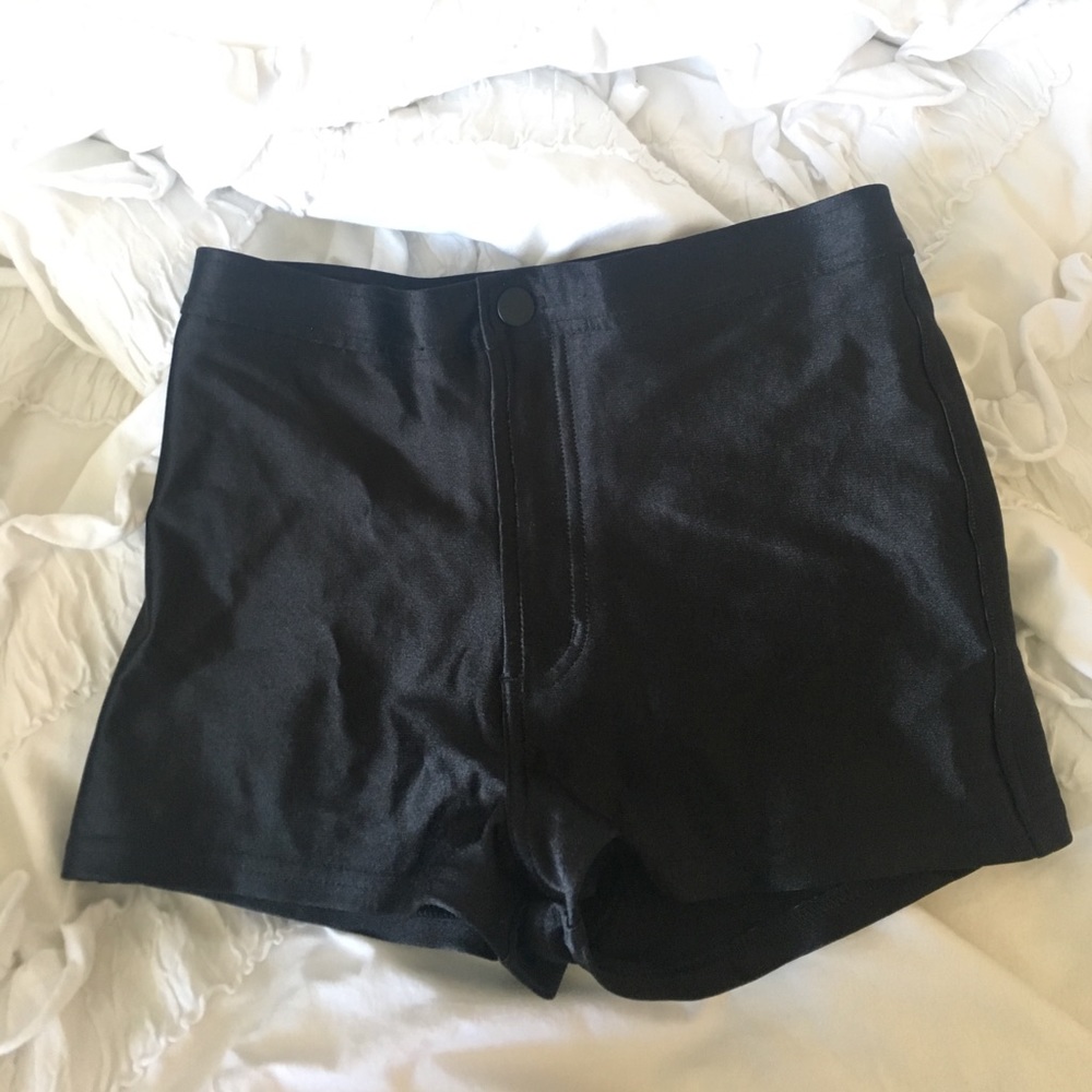 American apparel black disco shorts