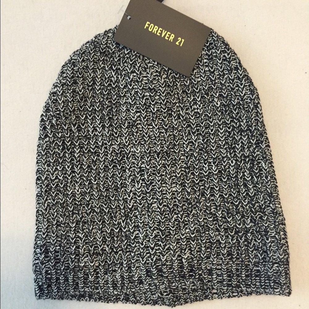 Black and White Marled Beanie