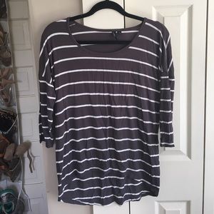 Cynthia Rowley Gray Stripe Tee