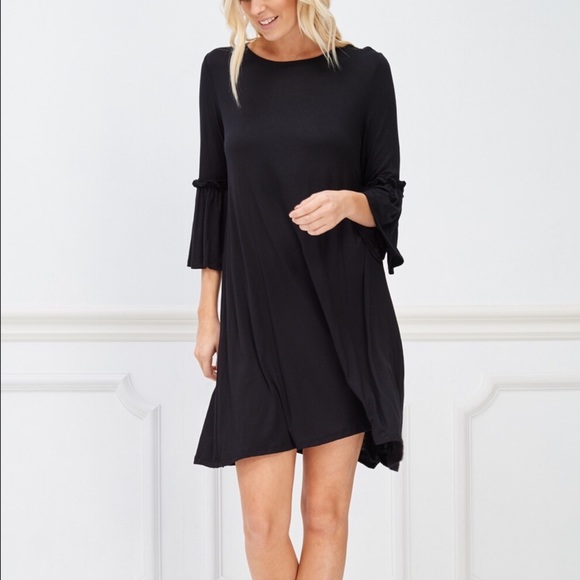 Asymmetrical Bell Sleeve Dress - Picture 3 of 5