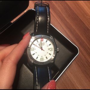 Men's leather Swiss Army Watch