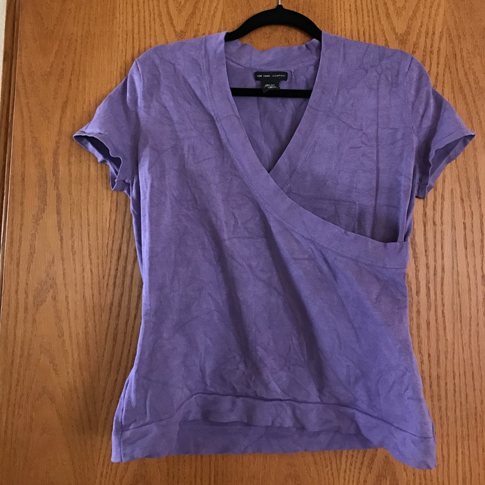 Purple short sleeved sweater