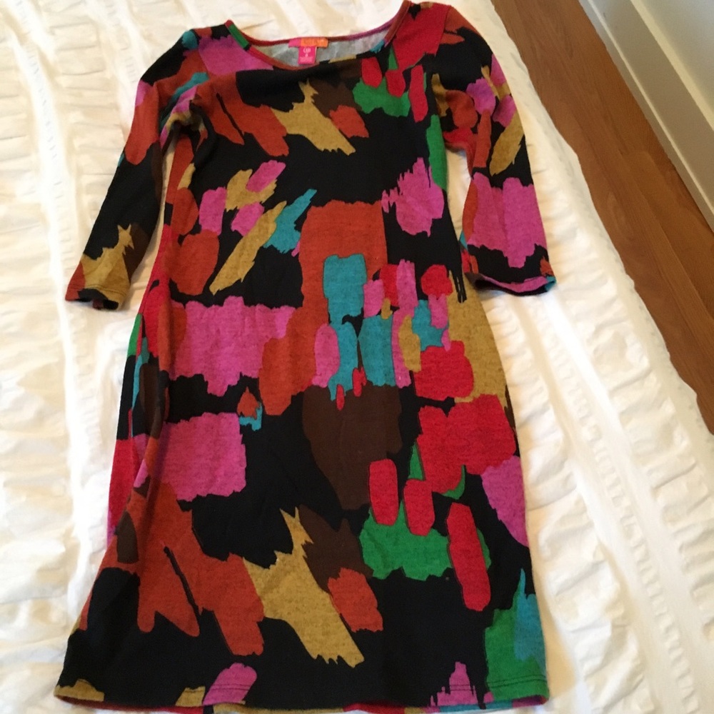 Multicolored sweater dress