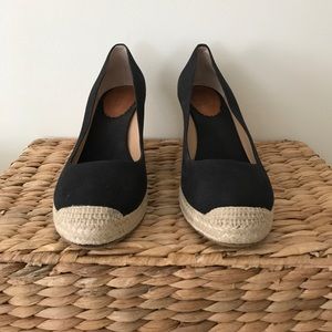 J.Crew Factory Black Espadrille Wedges
