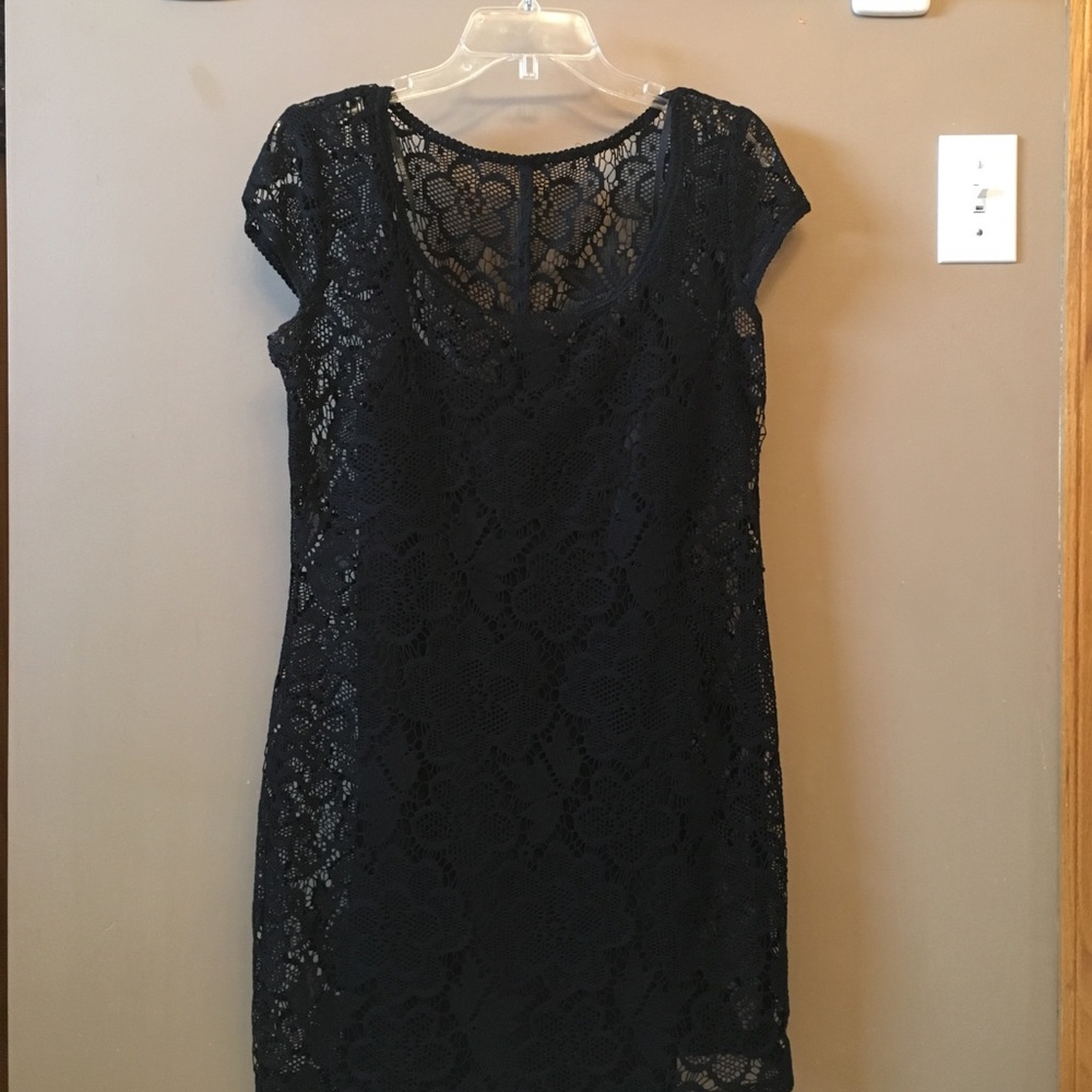 B. Darlin All-Over Black Lace Dress