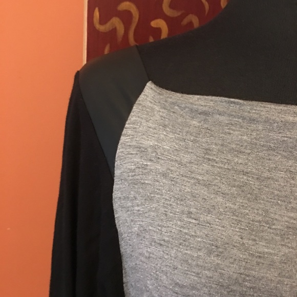 New York & Co. Top with Faux Leather Accents - Picture 2 of 8