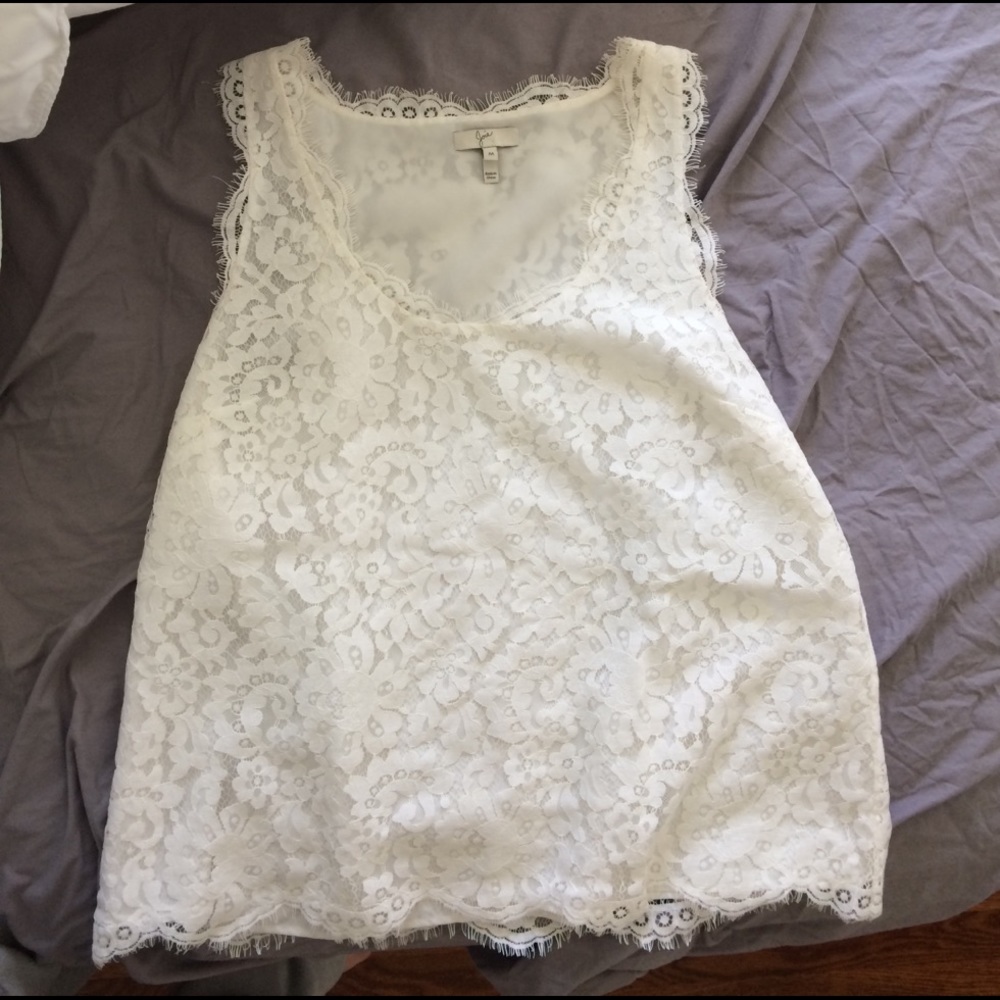 Joie white lace shell