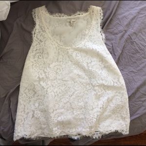 Joie white lace shell